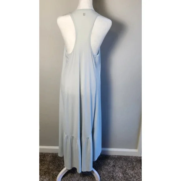 Sweaty Betty Active‎ Tank Dress Small Light Gray Racerback Mesh Panel High-Low - Picture 3 of 9